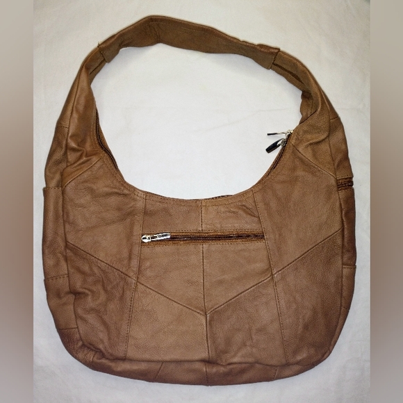 Large Genuine Leather Handcrafted Hobo Style Purse - Picture 3 of 7